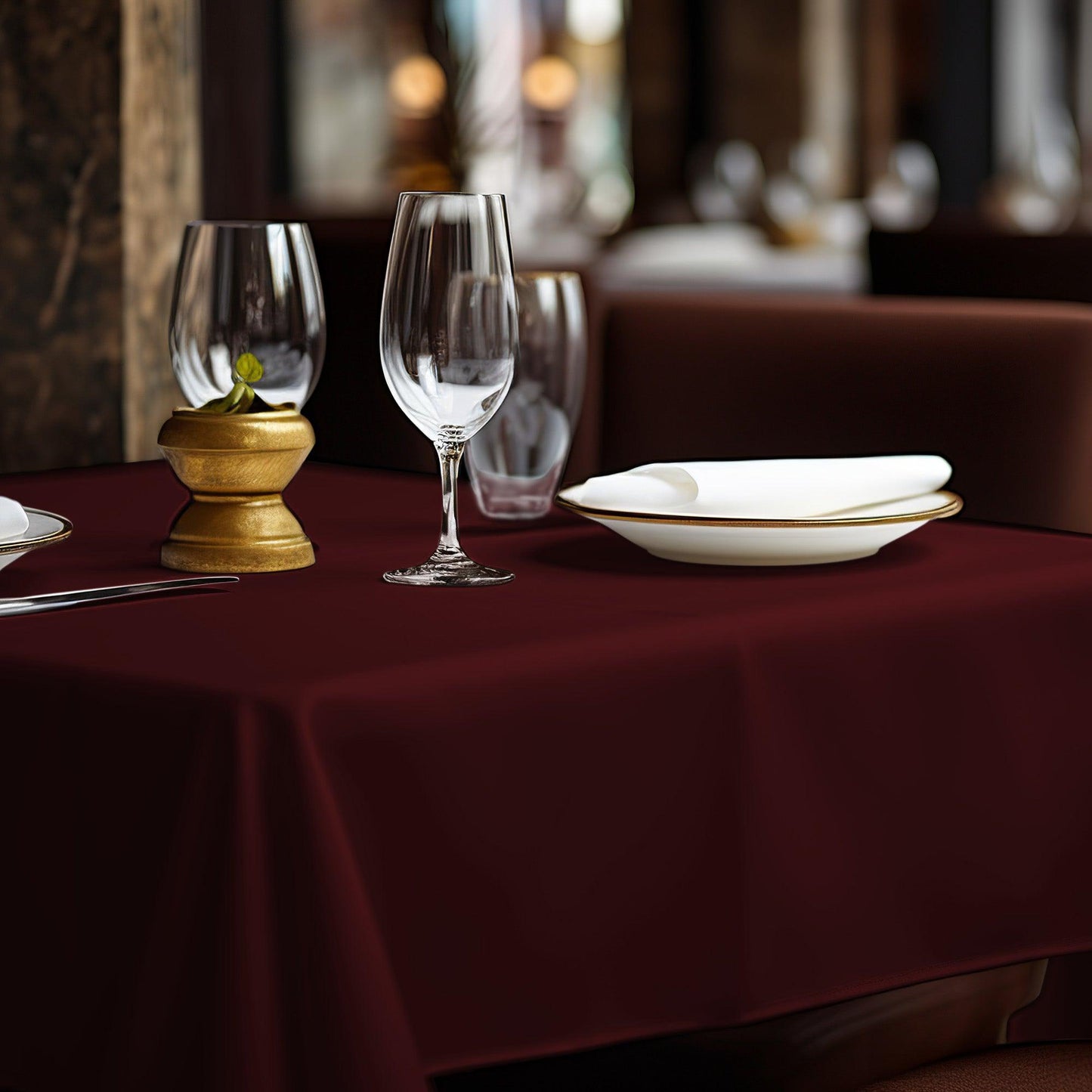 Pegasus Textiles ORCHID 100% Polyester Burgundy Table Cloths - Pegasus Textiles