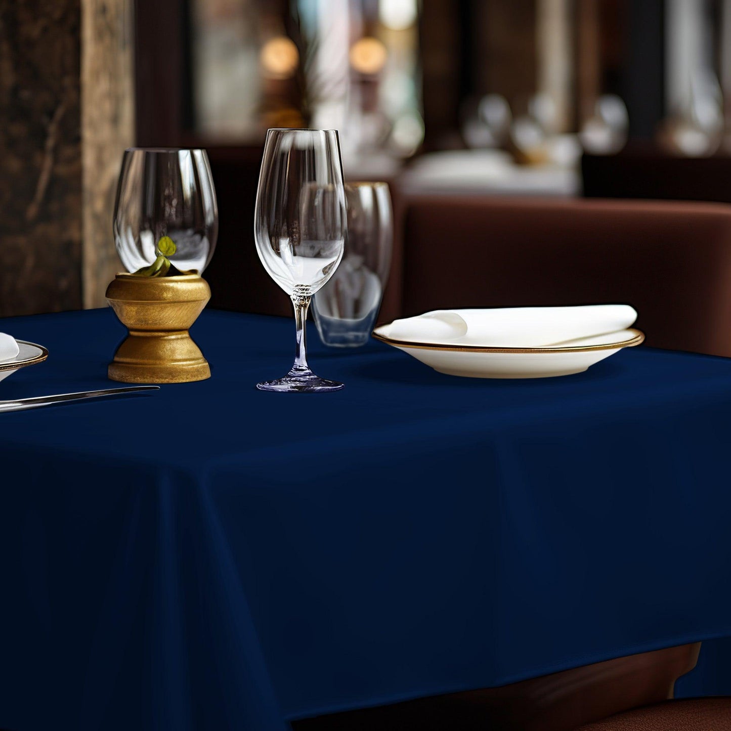 Pegasus Textiles ORCHID 100% Polyester Dark Blue Tablecloths - Pegasus Textiles