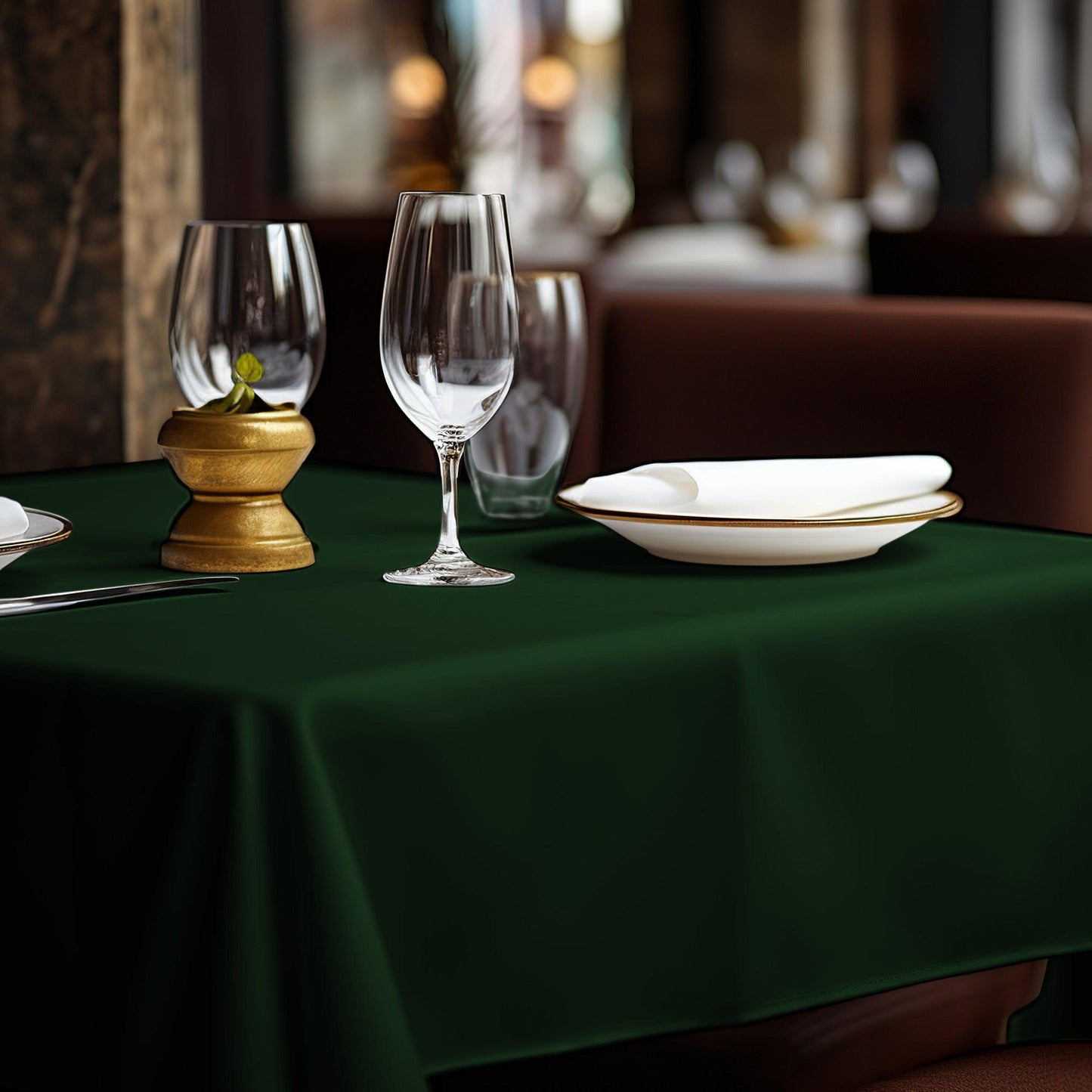 Pegasus Textiles ORCHID 100% Polyester Dark Green Tablecloths - Pegasus Textiles