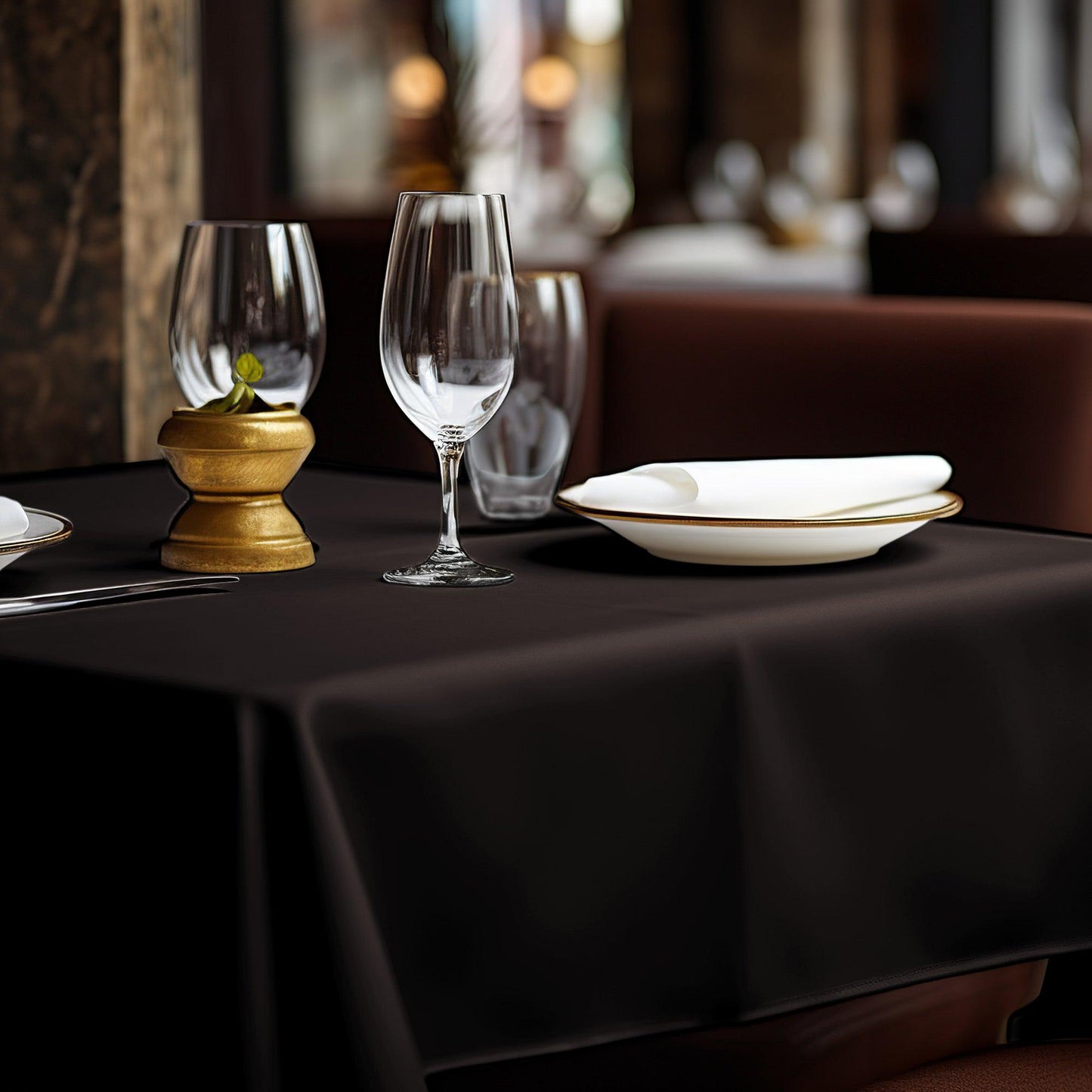 Pegasus Textiles ORCHID 100% Polyester Dark Grey Tablecloths - Pegasus Textiles