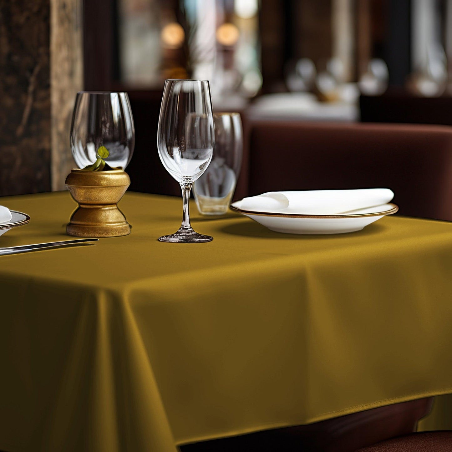 Pegasus Textiles ORCHID 100% Polyester Gold Tablecloths - Pegasus Textiles