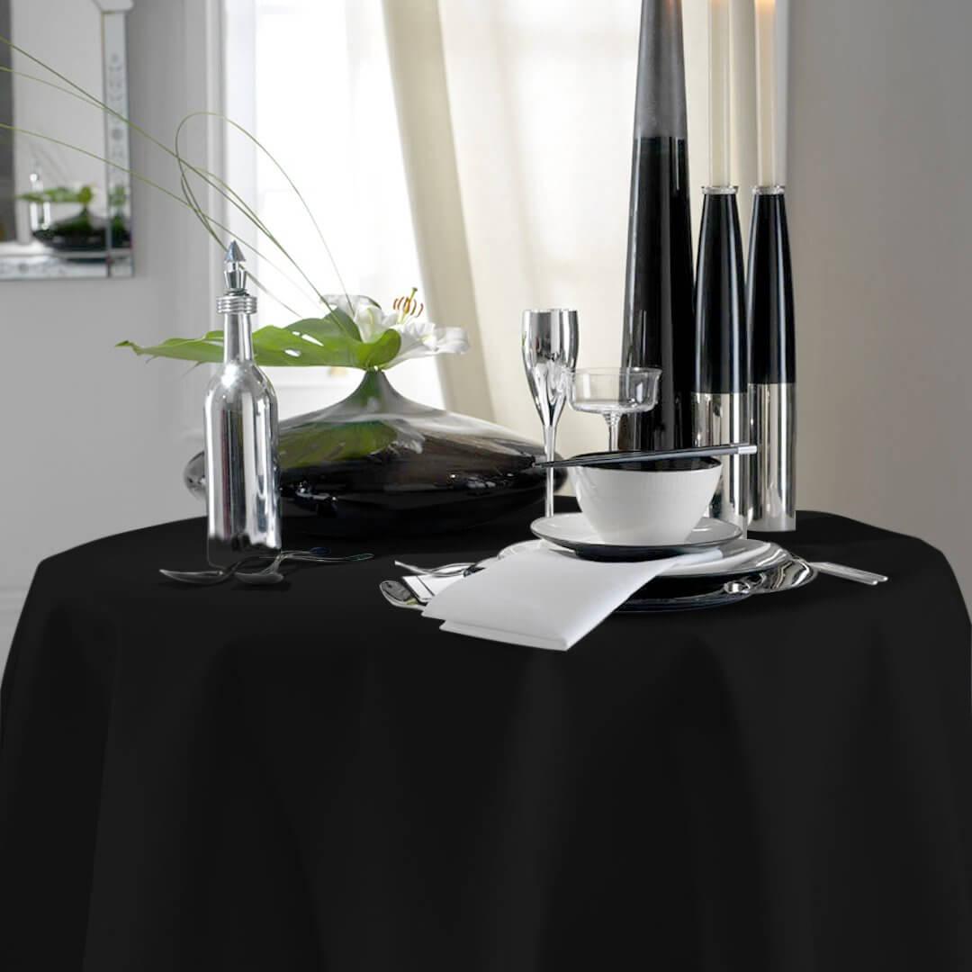 Pegasus Textiles ORCHID Round Black Tablecloths
