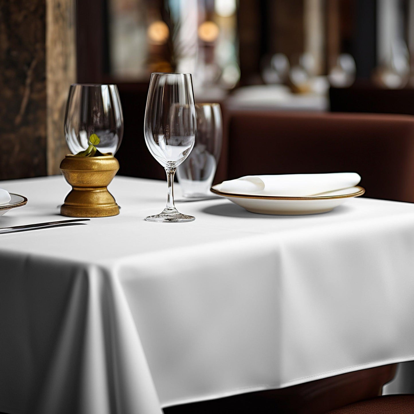 Pegasus Textiles ORCHID 100% Polyester White Tablecloths - Pegasus Textiles